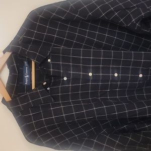 COPY - RALPH LAUREN 4XB BUTTON DOWN  Green/Navy Plaid Gently Used- Like New!